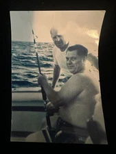 Authentic 1975 Photograph Of Jimmy Hoffa And William Handley Deep Sea Fishing 
