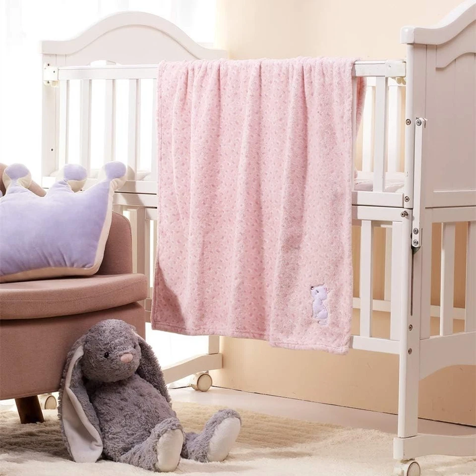 Cobertor de bebê CREVENT 30''X40'' fofo de pelúcia aconchegante e quente lã 30"X40", rosa  - Imagem 2 de 4