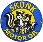 VINTAGE SKUNK OIL PORCELAIN SIGN HEAVY DUTY DEALERSHIP GAS STATION MOTOR OIL