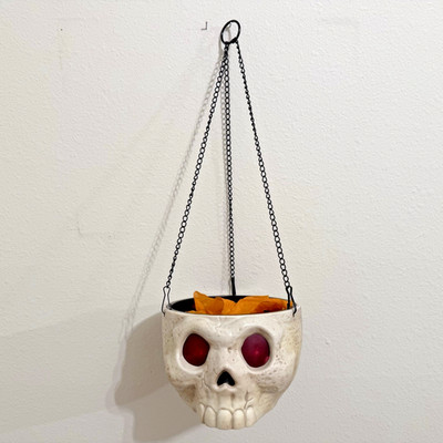 Hyde And Eek Hanging Halloween Decoration Skull Flame Torch Sconce