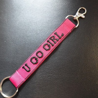 U Go Girl Lanyard Key Strap Keychain Personalized Novelty Name Gift Berry Black