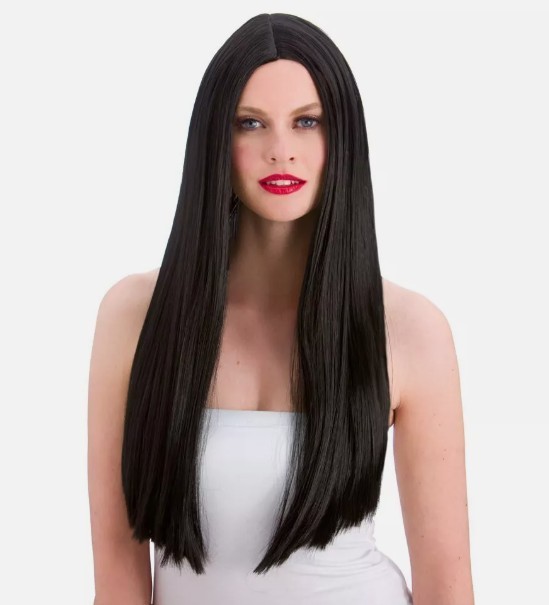 Adult Ladies Classic Long Black Halloween Witch Fancy Dress Costume Wig