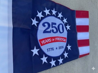 Bandiera USA 3x5 Piedi 100D Poliestere – 250° Compleanno America 1776-2026 Con Occhielli