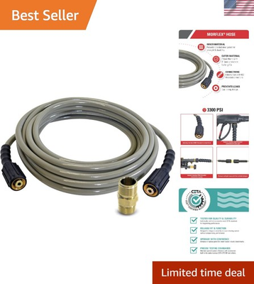 #ad Durable 25 Foot 3300 PSI Pressure Washer Hose with M22 Connections for Easy Use $42.23
