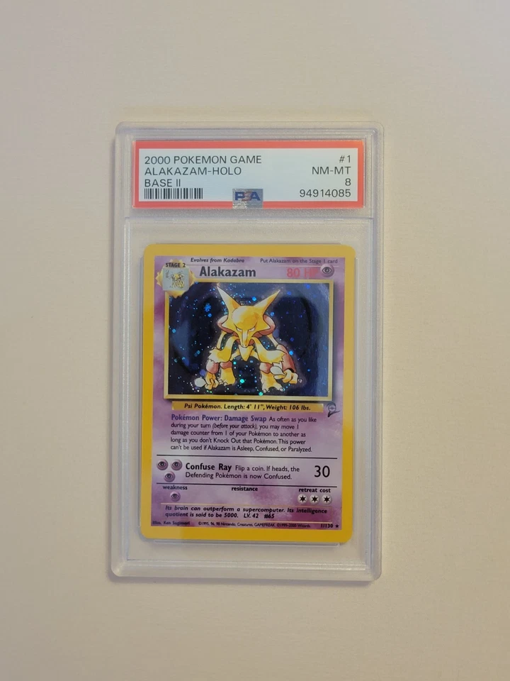 Alakazam - Pokemon Base Set 2 #1 - Near Mint to Mint PSA 8 - Image 2 of 4
