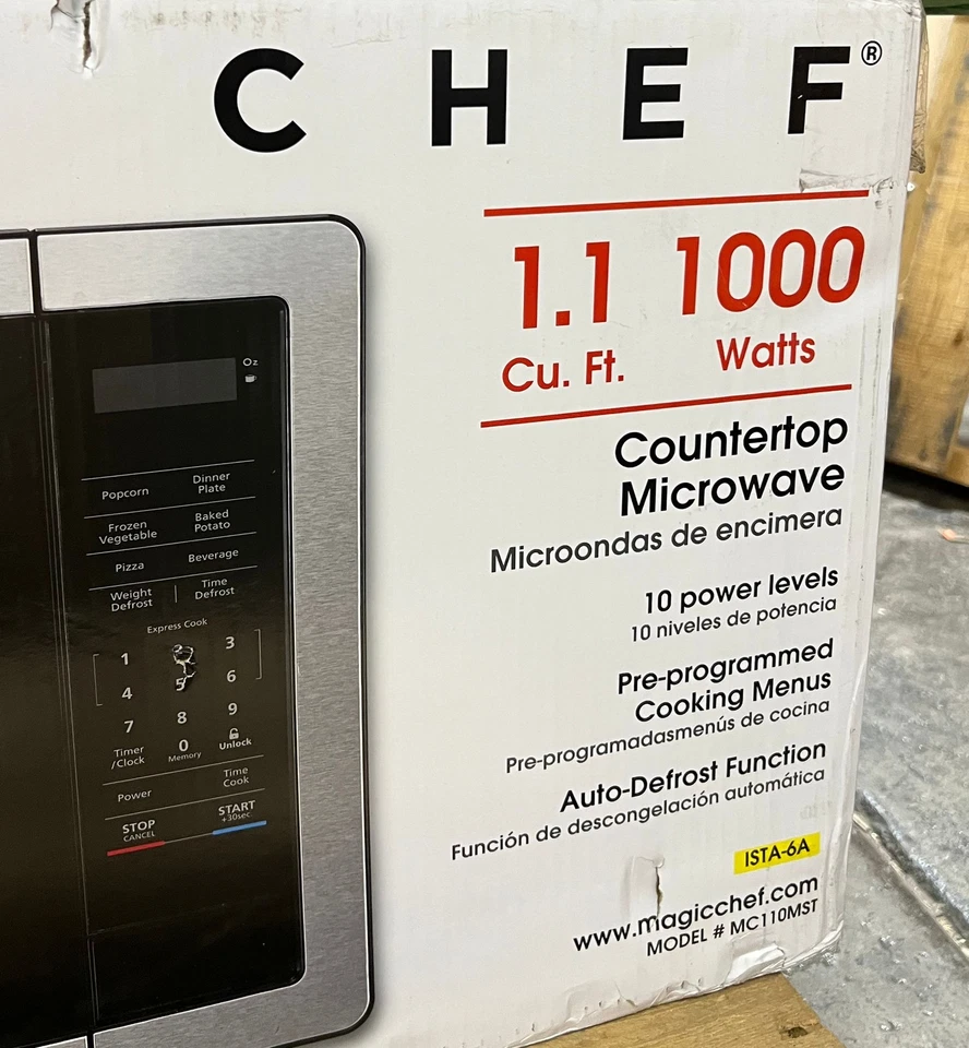 Magic Chef 1.1 cu. ft. Countertop Microwave Stainless Steel with Digital Touch - Image 2 of 3
