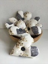 6 Country Farmhouse Fresh Milk country Print Bowl Fillers Ornies Tucks Decor NEW