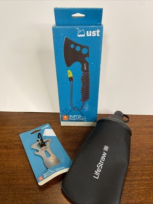 Survival Kit ust para pro hatchet, Whistle, Fire starter, Multi-tool, LifeStraw