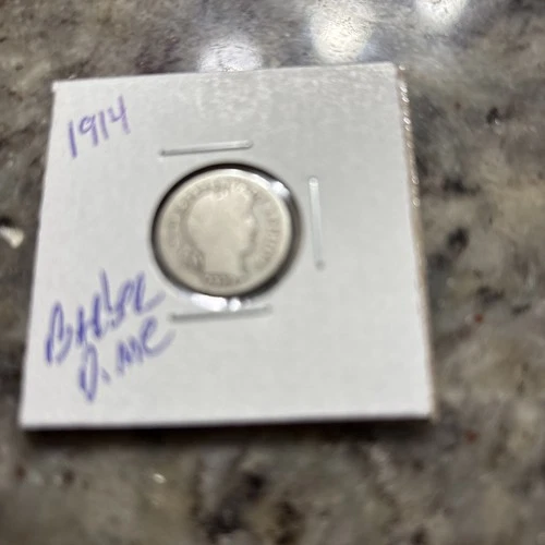 1914 P Silver Barber Dime Circulated 10c US Type Coin (#11)