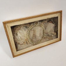 VTG Greek Wedding Stefana Crowns Shadow Box Modern Bride 23x12 Framed Display