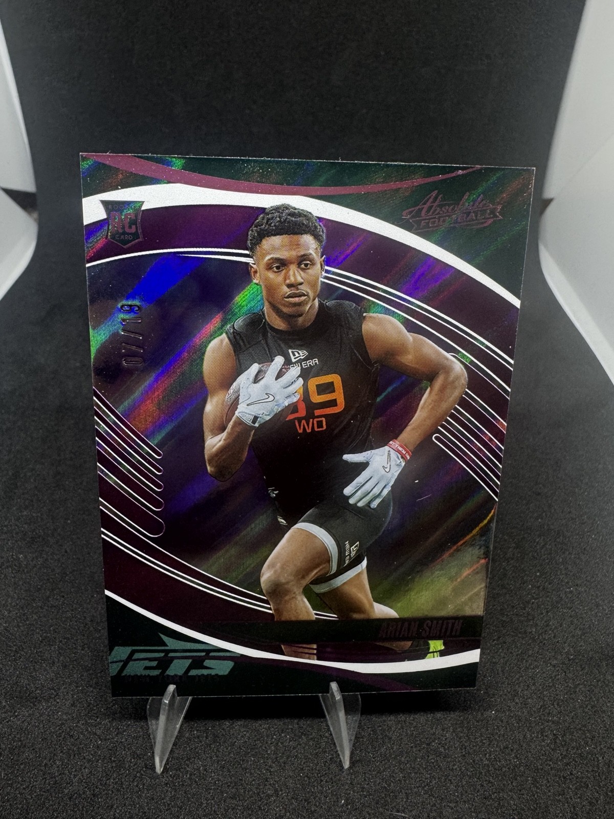 2025 Panini Absolute - Rookies Arian Smith #104 Spectrum Purple Pillars /19 (RC)