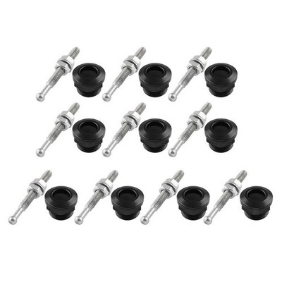 10PC 22mm Exoracing Black Bumper/Boot Push Button Quick Release Hood Pins Latch