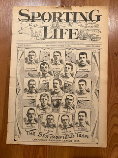 1895 Sporting Life magazine w/ great baseball cover