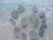 LOT of 13 Pieces of Genuine GRAY Sea Glass