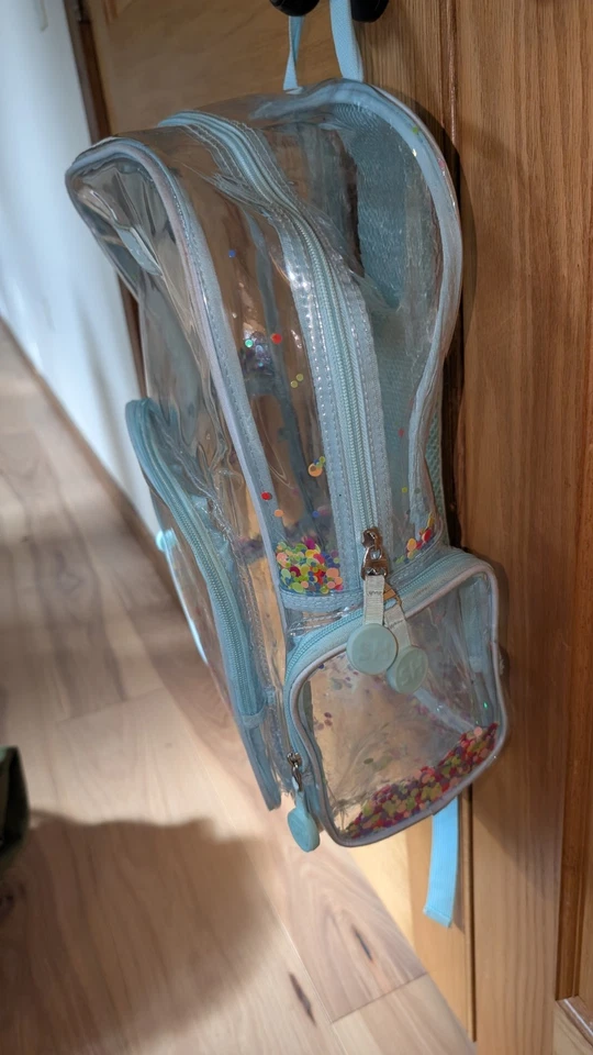 Mochila de festival Clear Sweet Honey Rave llena de confeti niños niñas fiesta baile Foto 3 de 4