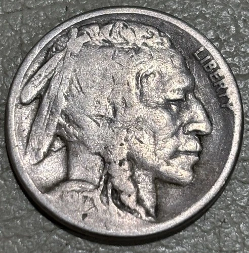 1917s Buffalo nickel, nice original GOOD condition coin part date full '17'