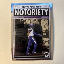 2025 Panini Mosaic Football Card Notoriety Justin Jefferson #6  Silver Nm