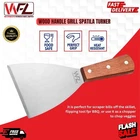 Stainless Steel Griddle Scraper Wooden Handle  Grill Scraper Food Turner
