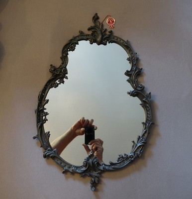 Rar Peltro Milano Barock Stil Wandspiegel Gothic Zinn Spiegel Mirror Vintage 70s