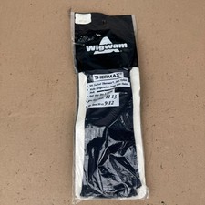Vintage Wigwam Thermax Socks Mens 9-12 Made in USA Thermal Boot Liner Black NOS