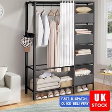 Heavy Duty Clothing Rail Clothing Garment Coat Rack Wardrobe Closet Hanging Rod