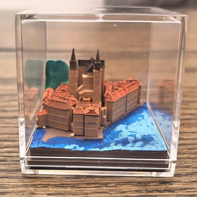 Sicily Italy Cefalu Microlandscape Model - Seaside Village Architecture Gift