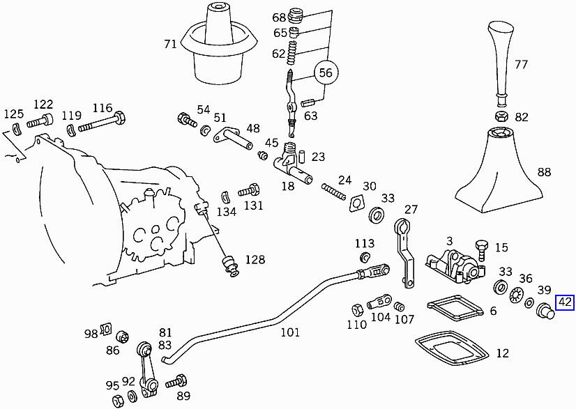 Mercedes Gear Shift Shaft Tube Bush Bearing A1152670750 New 