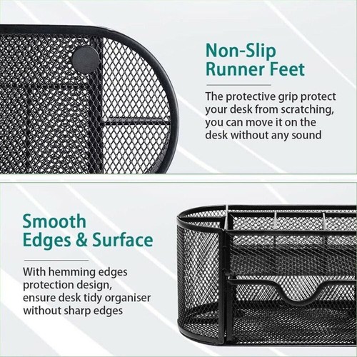 Storage Storage Box Desk Organizer Stationery Container Pen Holder Metal Mesh - Picture 7 of 17