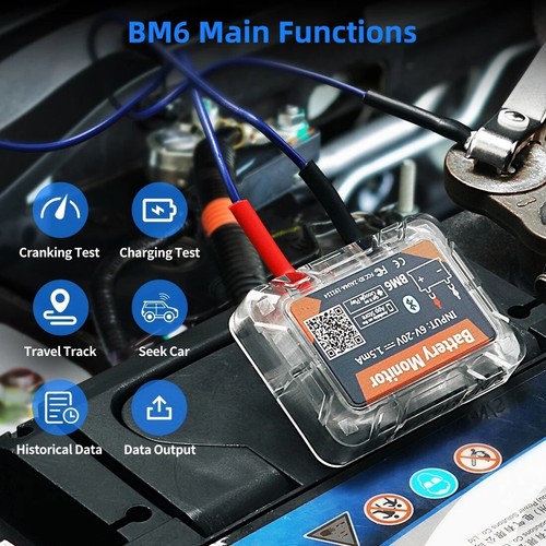 BM200 Car Battery Monitor Bluetooth 12V Battery Tester for iPhone Android - Picture 1 of 11