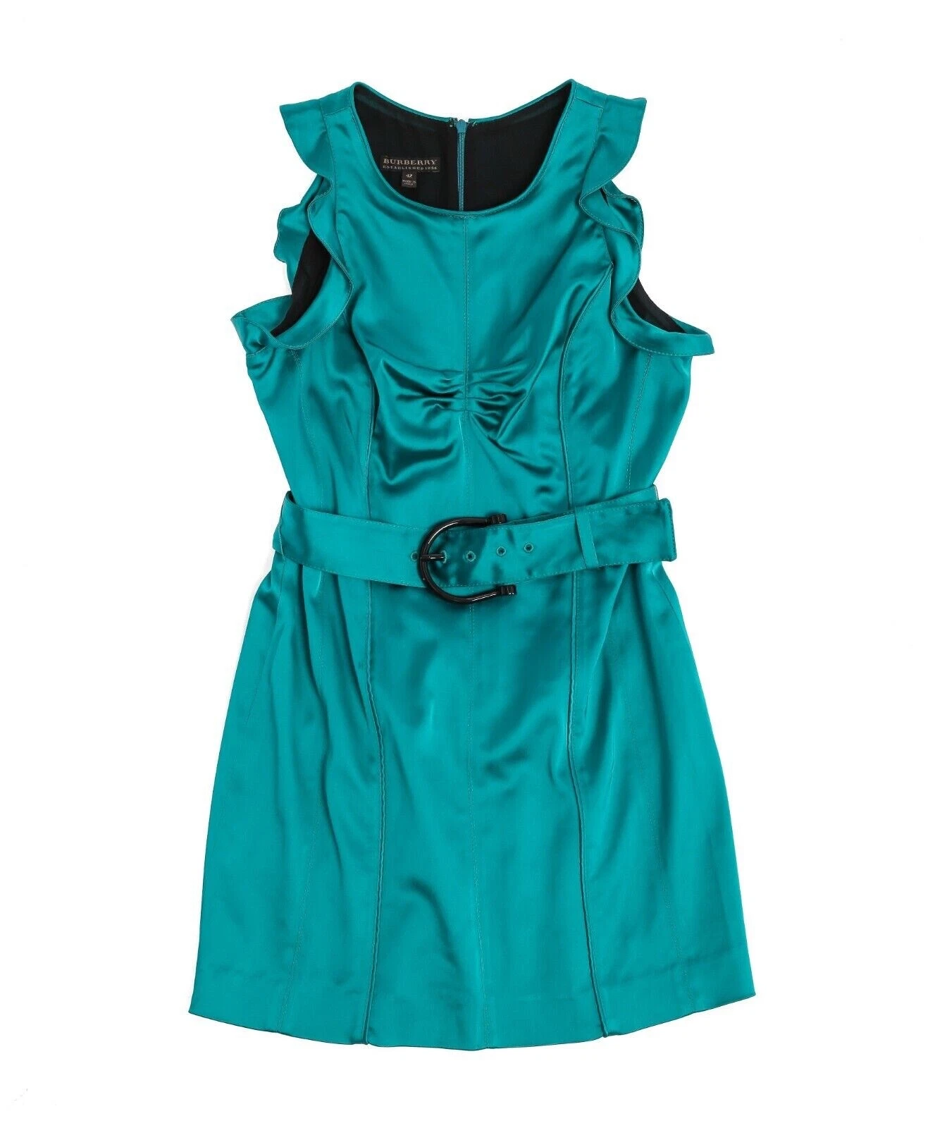 Abito e cintura Burberry donna verde acqua turchese blu. Taglia 42. Condizioni perfette.