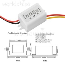 12V To 5V3A 15W DC-DC Step Down Converter DC Buck Power Supply Module Waterproof
