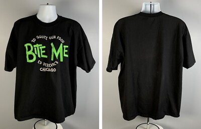 To Quote Our Food Bite Me Ed Debevic's Chicago T Shirt Mens XXL