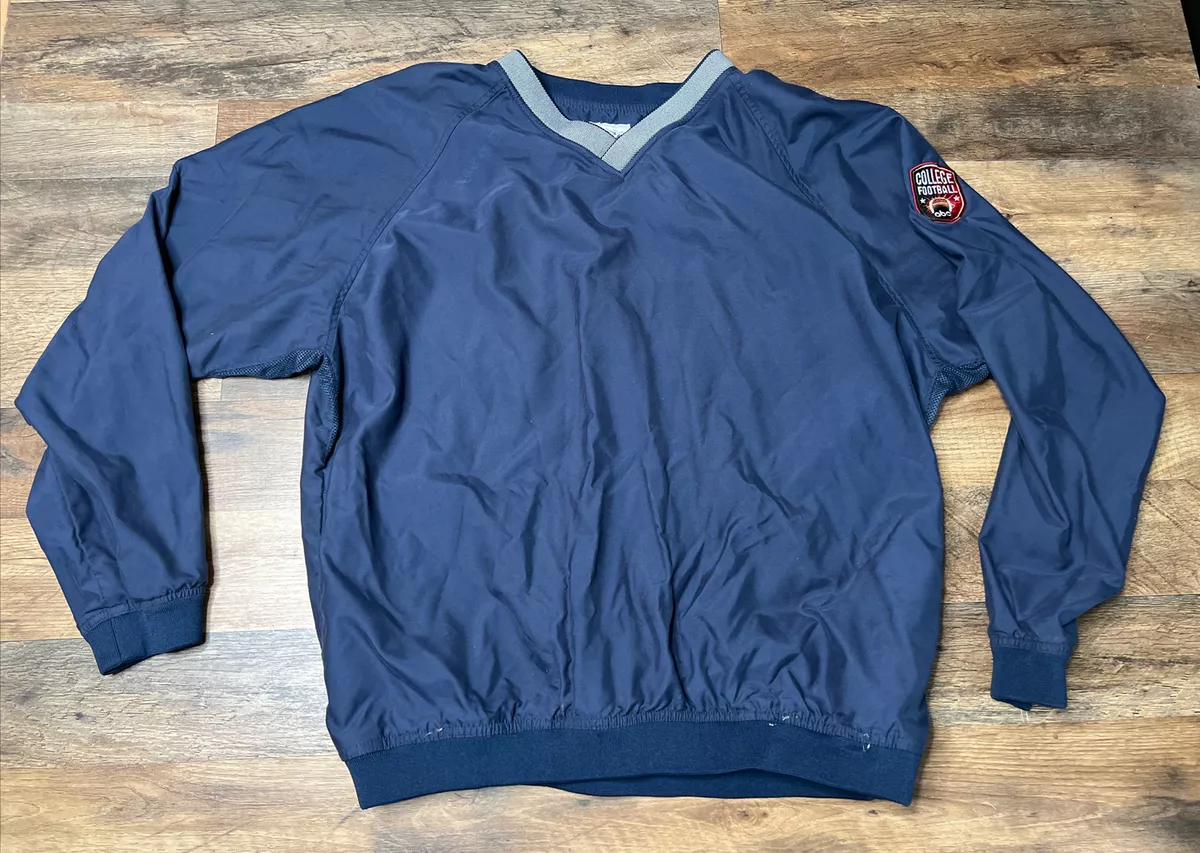 ABC College Football Pullover Windbreaker Blue Chestnut Hill L S V Neck Large
