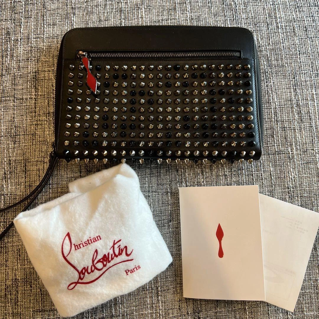 Christian Louboutin Loubila Paris Spikes Pouch Crossbody Bag In Black