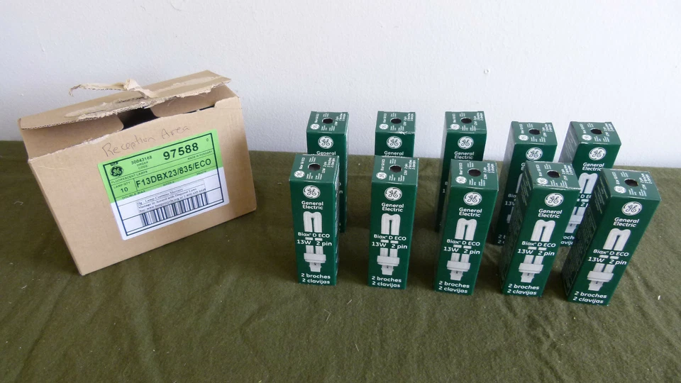 Box of 10 - GE 97588 F13DBX23/835/ECO 13W Biax D ECO GX23-2 Fluorescent Lamp - Image 2 of 4