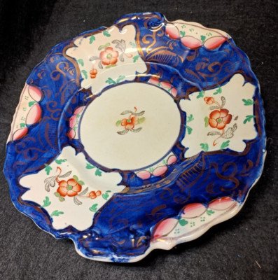 ANTIQUE 1890'S GAUDY WALSH STAFFORDSHIRE PORCELAIN VENUS PATTERN SERVING PLATE