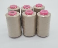 Lot of 6 Big Spools Taupe Color #669 Serger Sewing Thread 6000 YDS/Cone T27 S/2