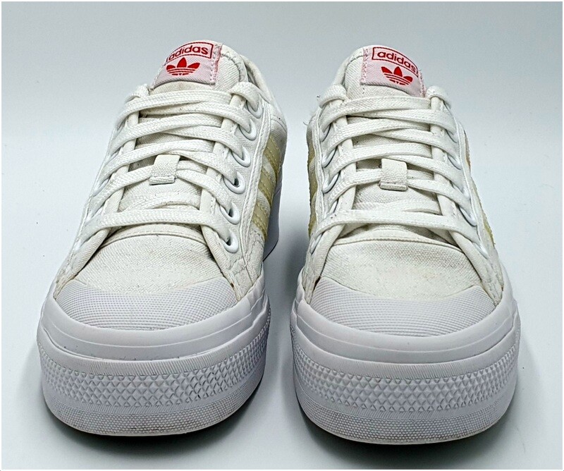 Baskets basses en toile Adidas Nizza Platform FX9179 blanc/rouge