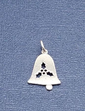 Retired James Avery Sterling Silver  Holly Christmas Bell Charm