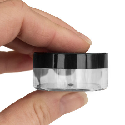 10ml/10g leer kleines rundes Kunststoffglas Topf Reise Kosmetik Probe Lagerung JFB