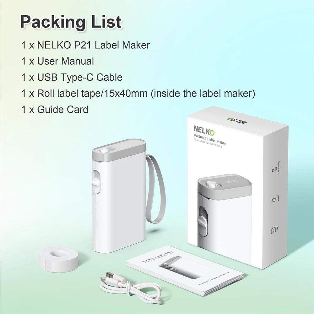 Bluetooth Label Maker Machine P21 with Wireless Mini Label Tape