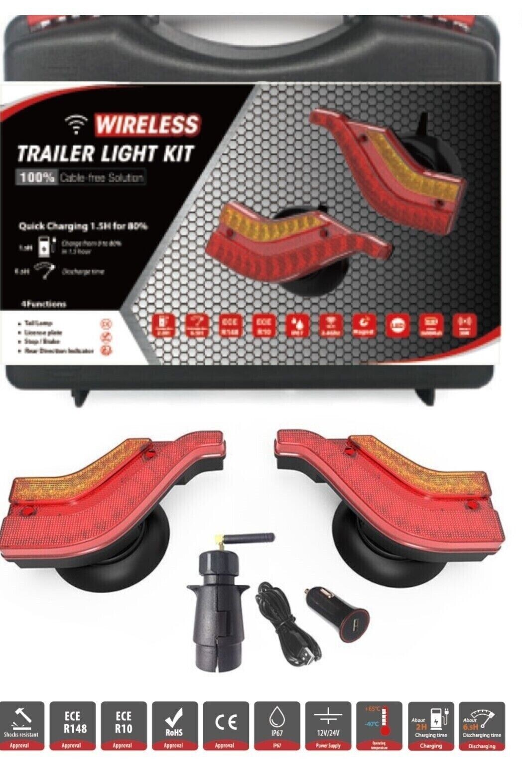 Feux arrière sans fil kit magnétique LED amovible pour camion tracteur