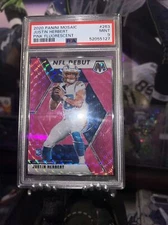 Justin Herbert /10 PSA 9 Pink Flourescent Mosaic 2020 🔥 SSP POP 2