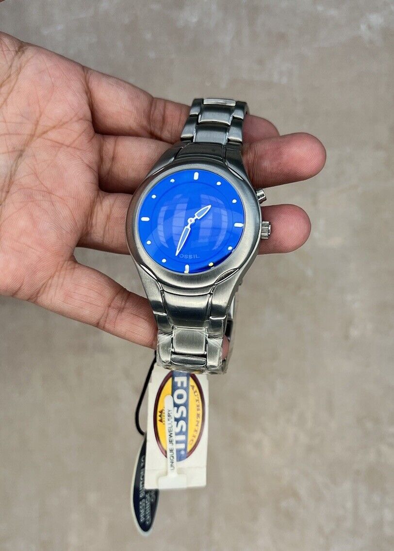 Rare FOSSIL Big Tic JR-8096 Blue Quartz Animated Watch, Box Rare FOSSIL Big Tic JR-8096 Blue Quartz Animated Watch, Box