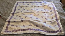 Vtg purple scarf/bandana checkered 100 poly