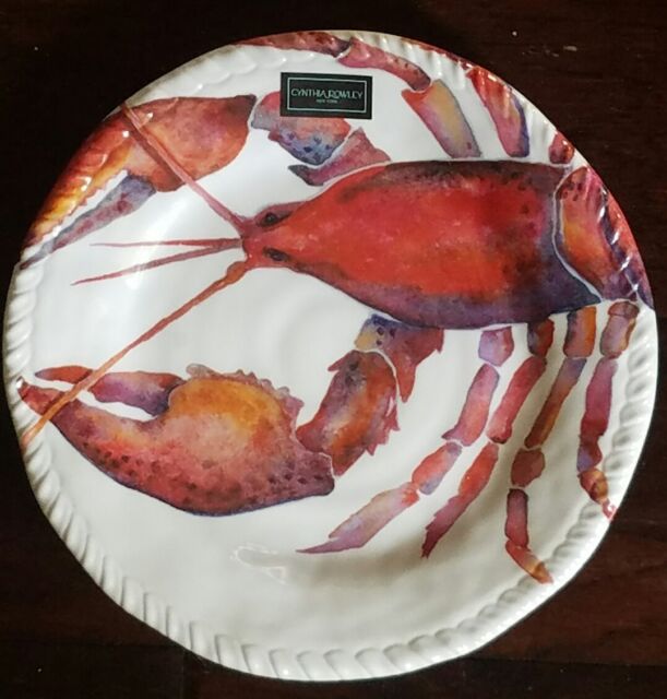 CYNTHIA ROWLEY LOBSTER SET OF 2 MELAMINE SALAD PLATES for sale online ...
