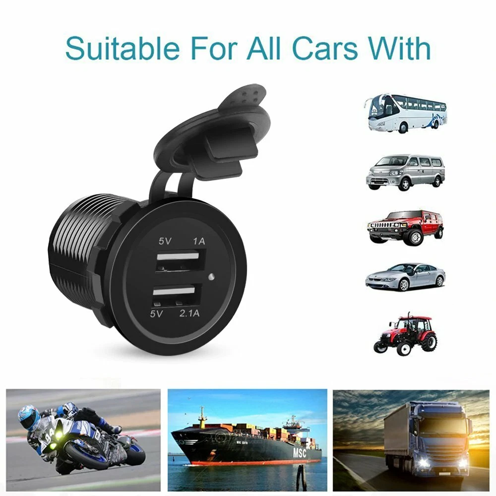 Presa usb 12V auto a caricabatterie e dock per cellulari e Presa usb 12V auto a caricabatterie e dock per cellulari e