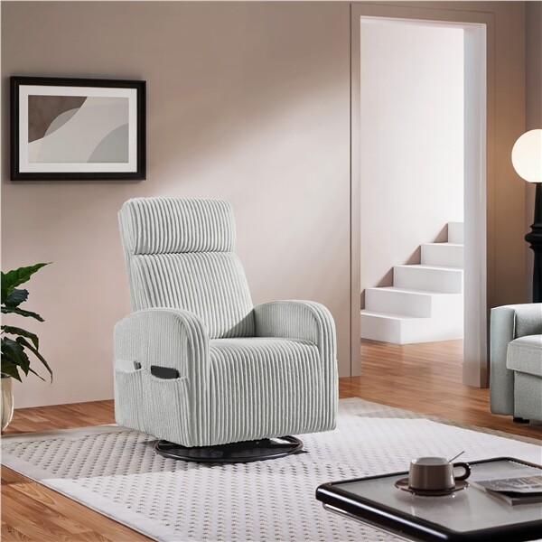 Nursing Rocker Chair For Nursery Room, Light Gray