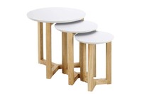 Ac Design Furniture 0000046625jennie White Lacquered Wood Top Nesting Table S... Ac Design Furniture 0000046625jennie White Lacquered Wood Top Nesting Table S...