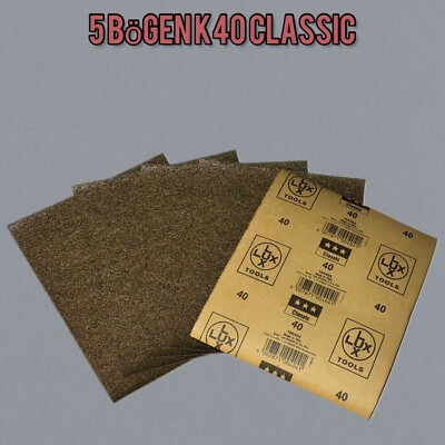 Schleifpapier grob Körnung 40 sehr grob Bogen LUX Tools 230x280mm K40 Schleifen